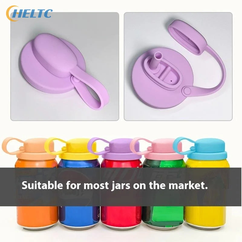 Dishwasher Safe Silicone Can Lid with Straw Spill Resistant Secures Closures Reusable Cover with Straw Beer Beverage Container