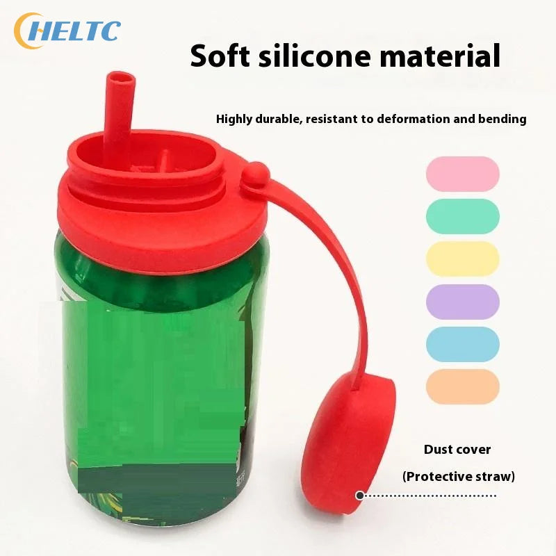 Dishwasher Safe Silicone Can Lid with Straw Spill Resistant Secures Closures Reusable Cover with Straw Beer Beverage Container