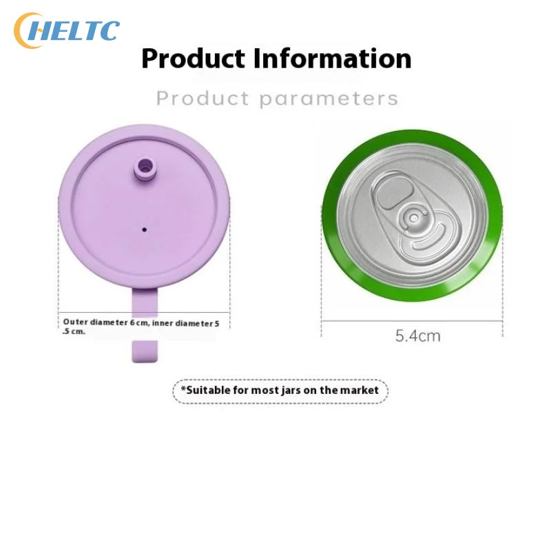 Dishwasher Safe Silicone Can Lid with Straw Spill Resistant Secures Closures Reusable Cover with Straw Beer Beverage Container
