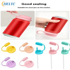 Dishwasher Safe Silicone Can Lid with Straw Spill Resistant Secures Closures Reusable Cover with Straw Beer Beverage Container