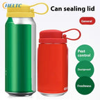 Dishwasher Safe Silicone Can Lid with Straw Spill Resistant Secures Closures Reusable Cover with Straw Beer Beverage Container